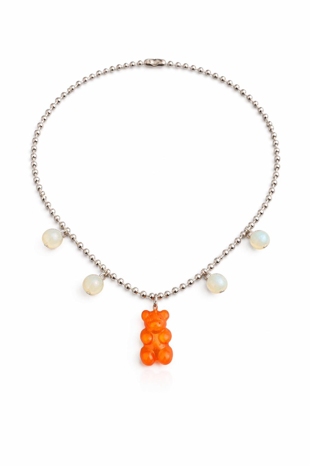 Dolce Bear Necklace with a gummy bear pendant on a white background